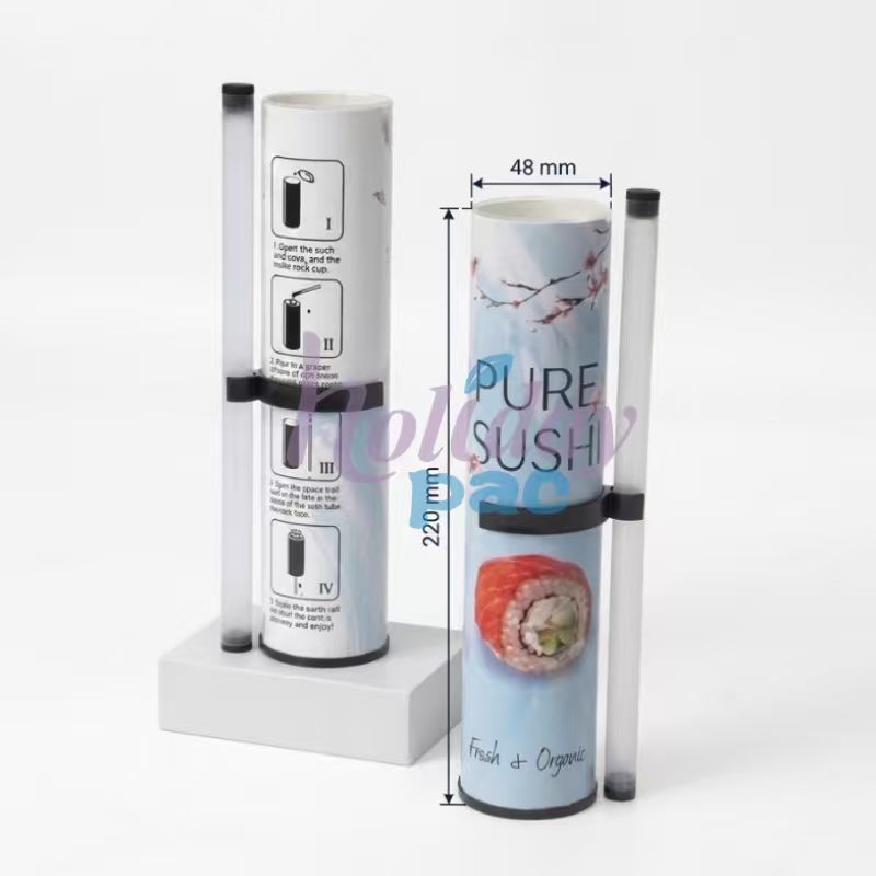 Holidaypac sushi push pop tube dimensions and how-to-use steps