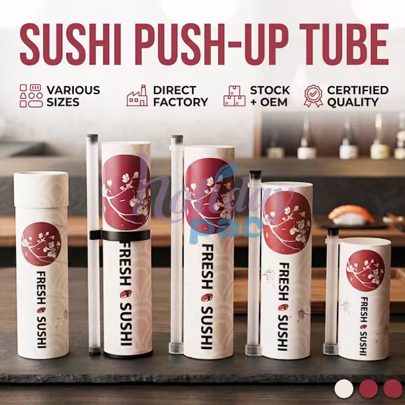 Holidaypac sushi push-up tube direct factory OEM packaging