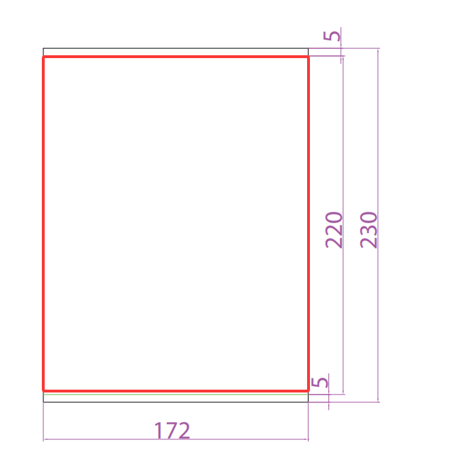 Sushi Packaging: Custom Printed Push Pop Tube Design Guide 5 Supplied flat artwork drawing marked 172 wide, 220 body, 230 overall and 5 at each end