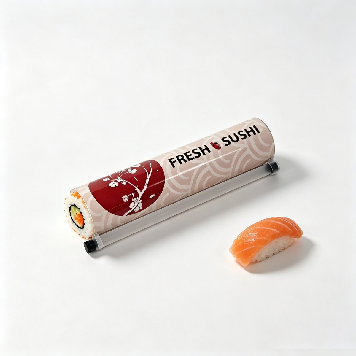 Ganfaner ready-stock sushi push pop tube with an external sauce tube